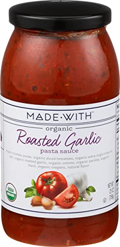 Made With Organic Pasta Sauce Roasted Garlic, 25 Ounce