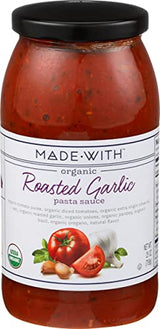 Made With Organic Pasta Sauce Roasted Garlic, 25 Ounce