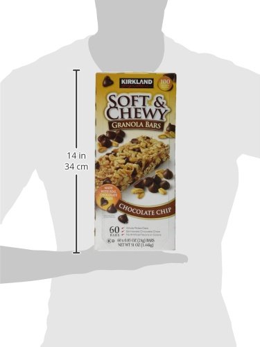 Kirkland Signature Soft and Chewy Granola Bars, Chocolate Chip, 51 Ounce / 60 bars