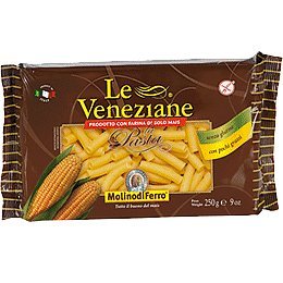 Le Veneziane - Italian Tubetti Rigate Pasta [Gluten-Free], (4)- 8.8 oz. Pkgs