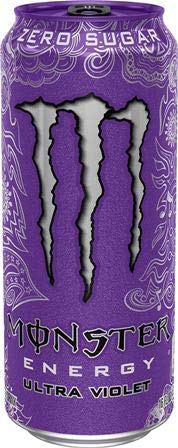 Monster Energy Drink Zero Ultra Variety - Paradise, Violet, Sunrise, Red 16 ounce (Pack of 16) and Stinger Chews (Assorted)