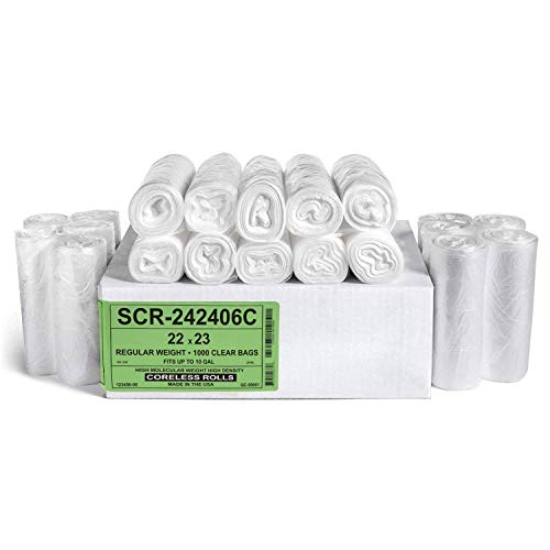 Aluf Plastics 10 Gallon Trash Bags - (COMMERCIAL 1000 PACK) - Source Reduction Series Value High Density 6 MICRON gauge - Intended for Home, Office