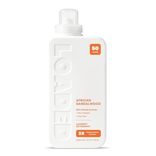Loaded Laundry Detergent, Luxury Cologne Scented | 50 Loads | Sandalwood & Vanilla | Skin-Friendly & Plant-Based | Made in USA | 32 oz