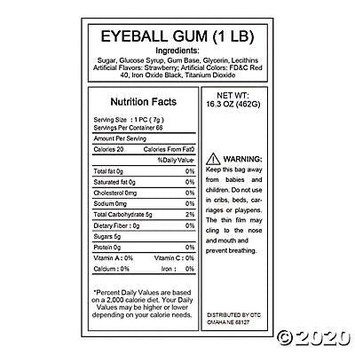 Fun Express Halloween Candy Eyeball Gumballs - 77 Individually Wrapped Bubble Gum Balls for Halloween Party Treats & Trick or Treat | Bulk Snacks