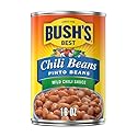 BUSH'S BEST Canned Chili Beans, Pinto Beans in a Mild Chili Sauce, Source of Plant Based Protein and Fiber, Low Fat, Gluten Free, 16 oz