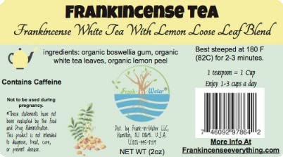 Frankincense White Tea With Lemon | 100% All-Natural Boswellia Tea | Organic Pu-erh White Tea - 2 Oz Loose Leaf Blend
