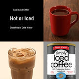 Caffe D'Vita Simply Iced Coffee French Vanilla - 100% Colombian Arabica Instant Mix, French Vanilla Instant Coffee, Low Calorie Iced Coffee, Lightly