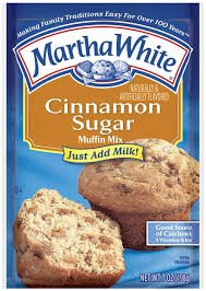 Martha White Cinnamon Sugar Muffin Mix 7oz Pouch (Pack of 6)
