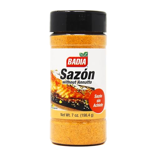 Badia Sazon without Annatto (Achiote), 7 oz - Savory Seasoning Blend for Latin-Inspired Flavors
