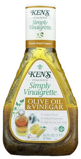 KENS STEAK HOUSE SIMPLY VINAIGRETTE OLIVE OIL & VINEGAR SALAD DRESSING PLASTIC BOTTLE 16 OZ