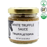 Truffletopia | Black and White Truffle Sauce w/Real Italian Truffles | Gourmet Pasta or Pizza Sauce | Use for Cooking | Gluten Free, Non-GMO | Gift