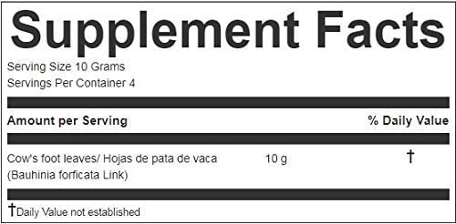 Hanan Peruvian Secrets Cow's foot Loose (Pata de Vaca) Leaf Tea | 100% All-Natural Bauhinia forficata Leaves from Peru | 1.41oz (40g)