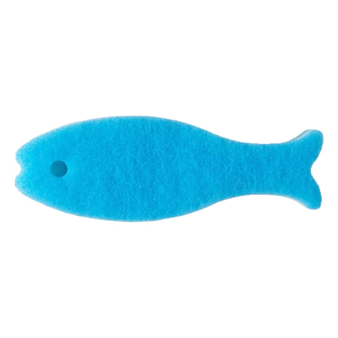 Osakana Fish Kitchen Sponge - Blue - Set of 2-3-Layer Design for Hard-to-Reach Areas in Bottles and Glasses - Made in Japan