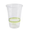 16 Oz. PLA Clear Corn Plastic Biodegradable Cold Cup (Pack of 50)
