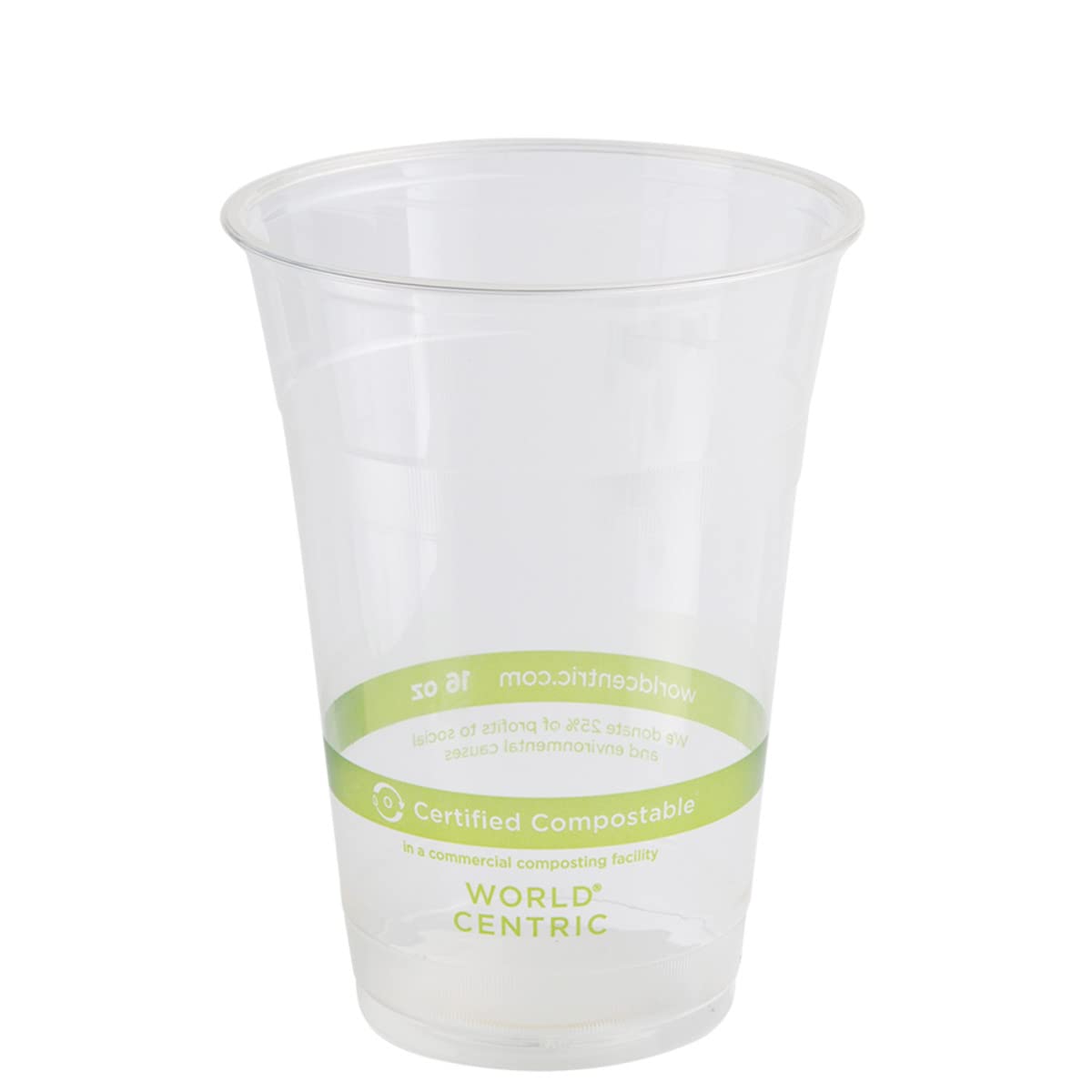 16 Oz. PLA Clear Corn Plastic Biodegradable Cold Cup (Pack of 50)