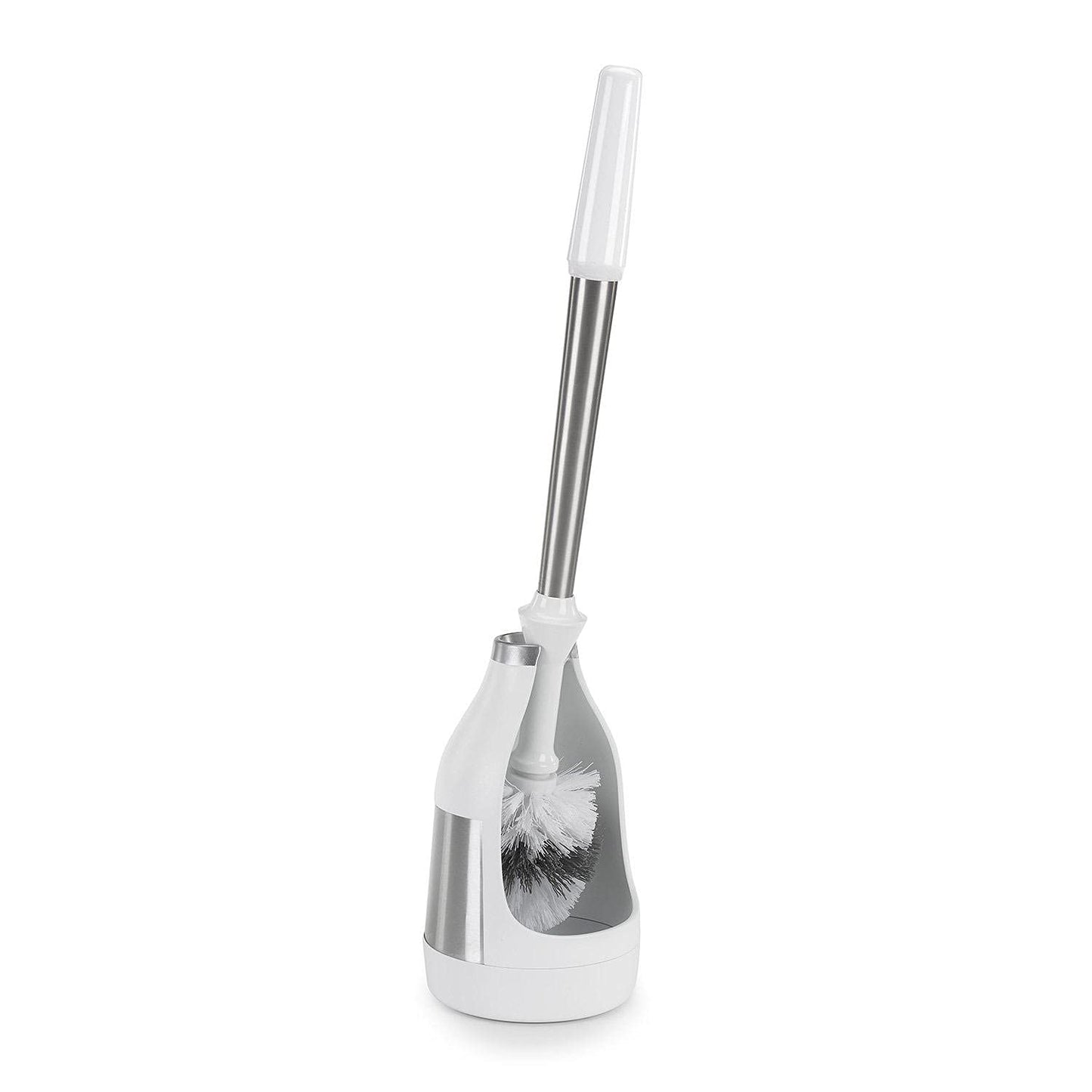 Polder Stainless Steel Toilet Brush Caddy Black 2 Pack + 2 Replacement Brush Heads