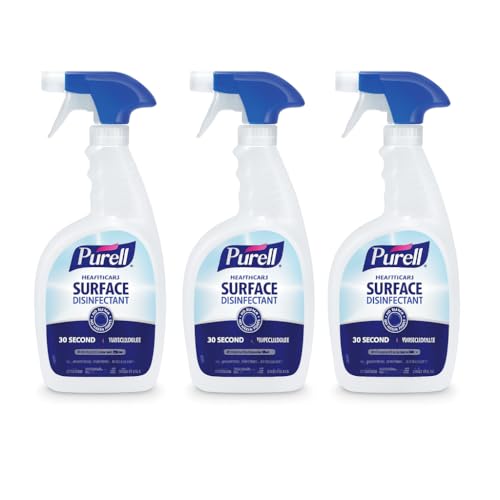 PURELL Healthcare Surface Disinfectant Spray, Fragrance Free, 32 fl oz Capped Bottle with Spray Trigger in Pack (Pack of 3) - 3340-03