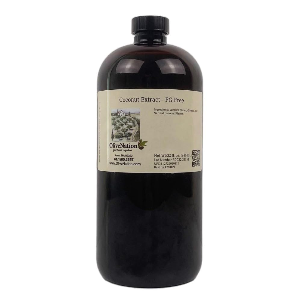OliveNation Premium Coconut Extract - 32 ounces - Gluten free, Sugar free also bake and freeze-proof Perfect for Smoothie, iced lattes, puddings and i