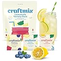 Craftmix Lemonade Variety Mix, 12 Packets, Easy Powder Drink with Real Fruit, Low-Sugar, Vegan, Low-Carb, Non-GMO, Dairy-Free, Gluten-Free, Flavored