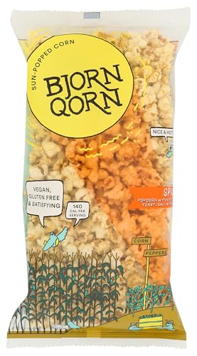 Bjornqorn, Popcorn Sun Popped Spicy, 3 Ounce