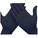 Muellery Nitrile Disposable Gloves Powder Free Exam Gardening Cooking Cleaning 100PCS DN1001 (Black-M)