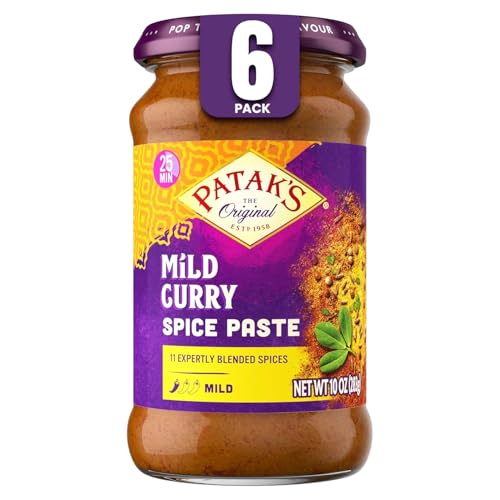 Patak’s Mild Curry Spice Paste - Mild Indian Cooking Paste with Freshly Ground Spices - Ideal for Chicken, Vegetables, and One-Pot Meals - Warm