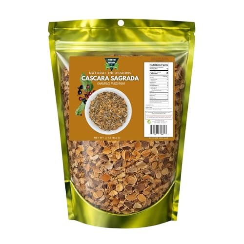 GREEN ROYALTY Cascara Sagrada Loose Tea Bark 4 oz (113g) | Rhamnus Purshiana | Wildcrafted Herbal Tea | Resealable Bag | 100% All Natural