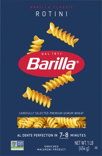Barilla Rotini Pasta, 16 oz. Box - Non-GMO, Made with Durum Wheat Semolina - Kosher Certified
