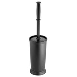 mDesign Toilet Bowl Brush and Holder - Covered Bathroom Toilet Brush - Standing Toilet Bowl Scrubber in Modern Holder - Compact, Space Saving, Deep