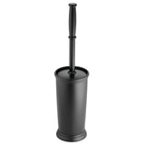 mDesign Toilet Bowl Brush and Holder - Covered Bathroom Toilet Brush - Standing Toilet Bowl Scrubber in Modern Holder - Compact, Space Saving, Deep