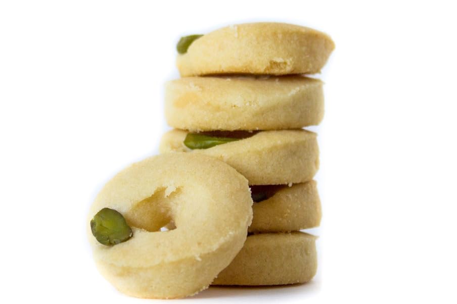 Zaitoune Ghraybeh Cookies - 9 oz | Traditional Middle Eastern Pistachio Shortbreads Handcrafted in Turkey | Beautiful Reusable Gift Tin | Perfect
