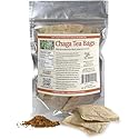 Chaga Tea Bags by My Berry | 100% Canadian Wild-Harvested- NEVER Siberian | 100% Additive-Free Caffeine-Free Herbal Tea | 25 Bleach-Free Bags