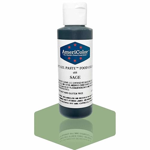 AmeriColor, Sage, 4.5 Ounce Bottle, Soft Gel Paste Food Color