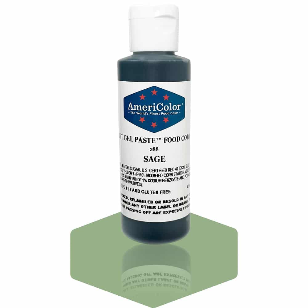 AmeriColor, Sage, 4.5 Ounce Bottle, Soft Gel Paste Food Color