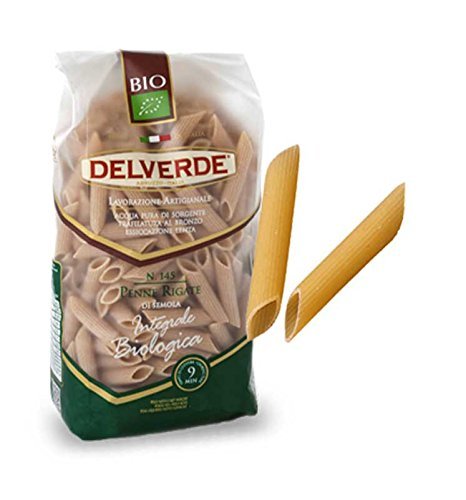 Delverde Organic Whole Grain Pasta - Penne Rigate N.145 - 6 Pack - Kosher