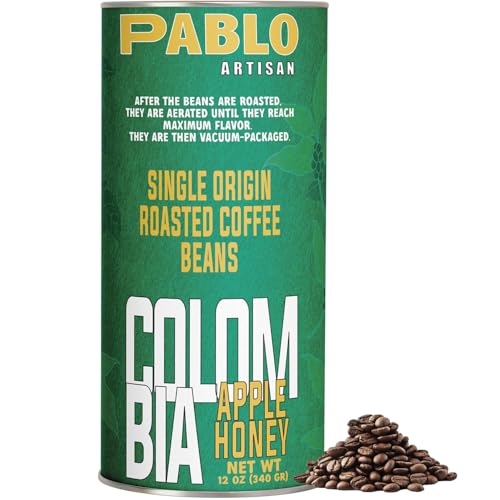 Pablo Artisan Colombia Supremo 18 Single Origin Coffee Beans - Medium Light Roast Whole Bean Coffee, 100% Arabica Colombian Espresso Beans, Washed