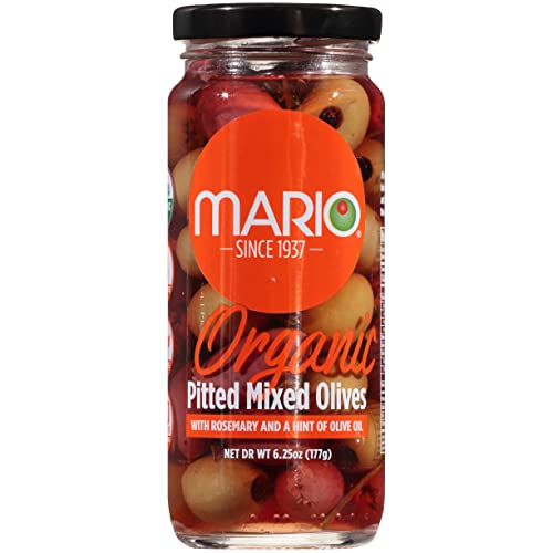 Mario Camacho Greek Organic Kalamata and Green Olives Pitted with Rosemary and Olive Oil, 6.25 Ounce (Pack of 6)