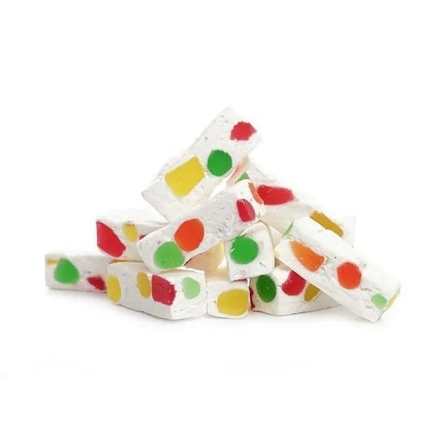 Italian Jujube Nougat Candy, Soft Chewy Fruit Flavors, 2.2 lb Bulk Bag