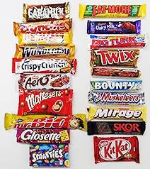 Variety To Go® Sorted and Packed Lot of 20 Top Canadian Chocolate Bars Coffee Crisp, Maltesers, Mirage, Eat-more and more Candy & Chocolate Bars