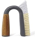 Full Circle Grunge Buster, Grout & Tile Scrub Brush, Recycled Materials, Tough & Durable, Grey