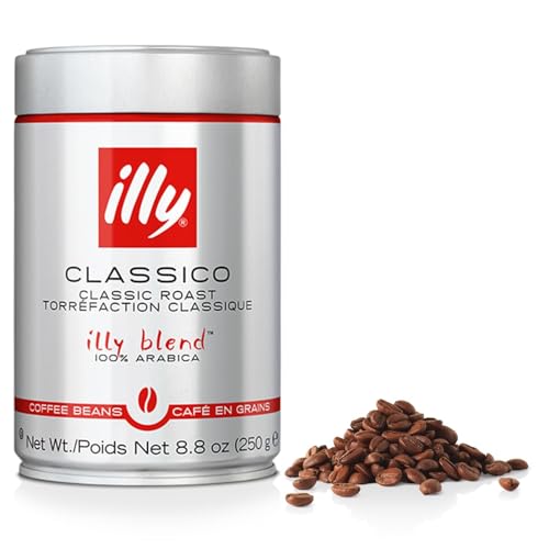 Illy Classico Whole Bean Coffee, Medium Roast, Classic Roast With Notes Of Caramel, Orange Blossom And Jasmine, 100% Arabica Coffee, No Preservatives