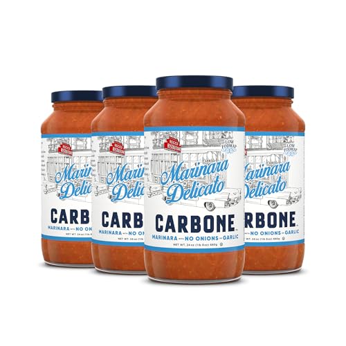 Carbone Marinara Delicato Pasta Sauce | Tomato Sauce Made with Fresh & All-Natural Ingredients | Non GMO, Vegan, Gluten Free, Low Carb Pasta Sauce, 24