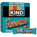 KIND Healthy Snacks Bars, Dark Chocolate Nuts & Sea Salt, Gluten Free, Low Sugar, High Fiber Snacks, 6g Protein, 12 Count