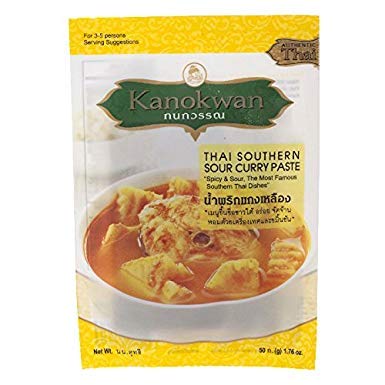 Kanokwan, Thai Southern Sour Curry Paste, Size 50 Gram X 3 Packs