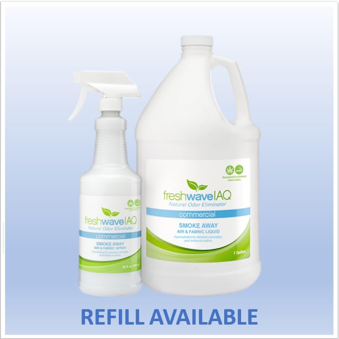 Fresh Wave IAQ Commercial Smoke Away Air & Fabric Spray, 32 Fl. Oz. | Great for Strong Odors | Safer Natural Ingredients | Odor Eliminator for Home or