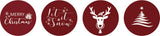 Darling Souvenir 190 Pcs Maroon Joyful Holiday Chocolate Drop Stickers - Self-Adhesive Mini Candy Wrappers for Christmas Eve Party Favors, Xmas