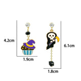 Color matching cartoon pumpkin ghost earrings 925 silver needle earrings (Style 1)