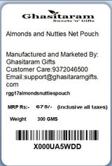 Ghasitaram Gifts Diwali Gifts - Dryfruits Hamper - Almonds and Nutties Net Pouch