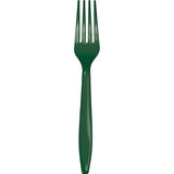 Trendware Hunter Green Plastic Forks, 72 Count