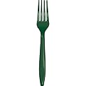 Trendware Hunter Green Plastic Forks, 72 Count
